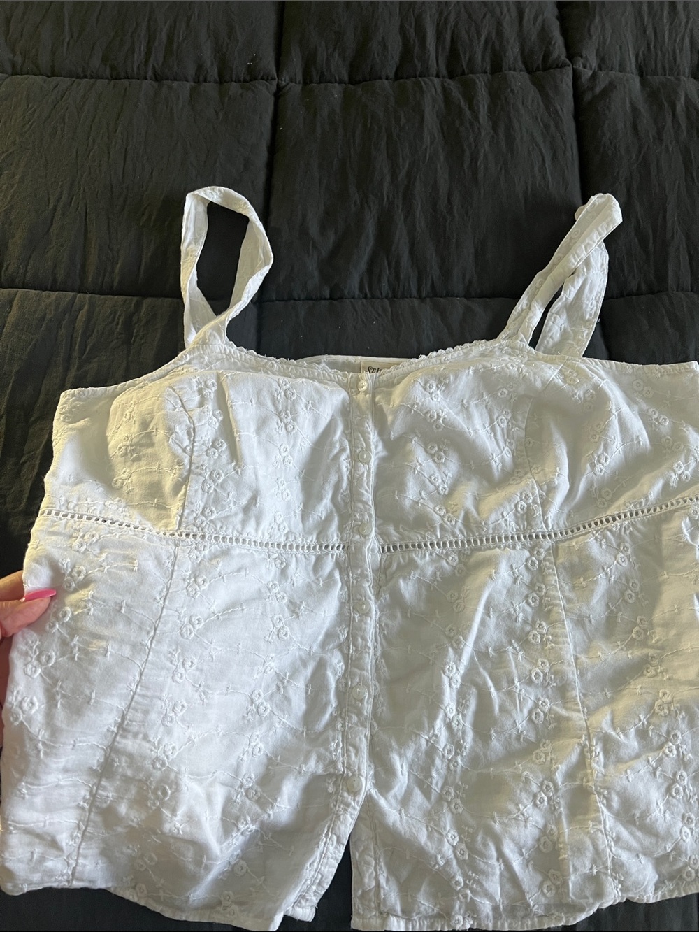 St. John's Bay White Eyelet Camisole Top